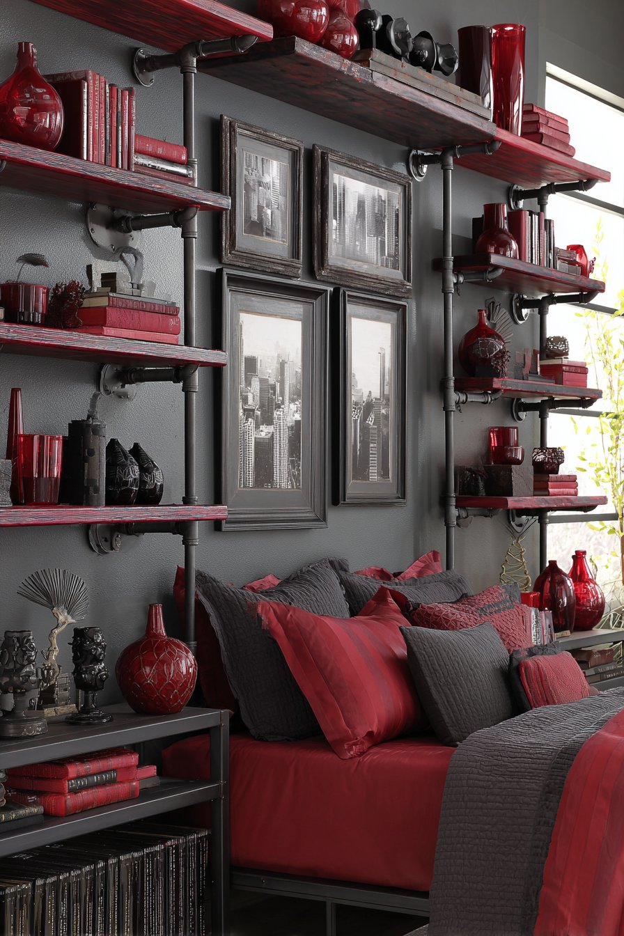 Industrial Open Shelving Display