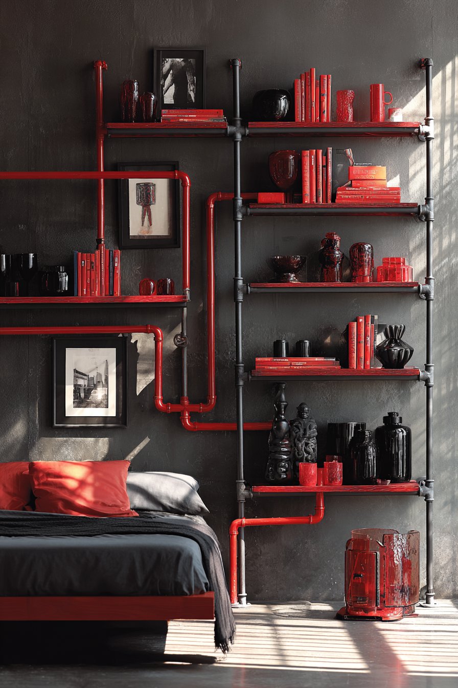 Industrial Open Shelving Display