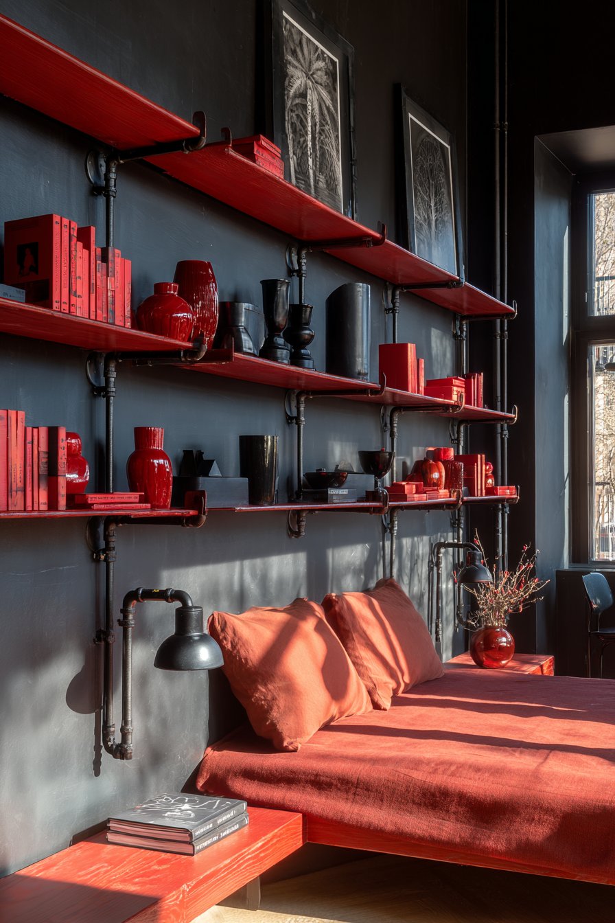 Industrial Open Shelving Display