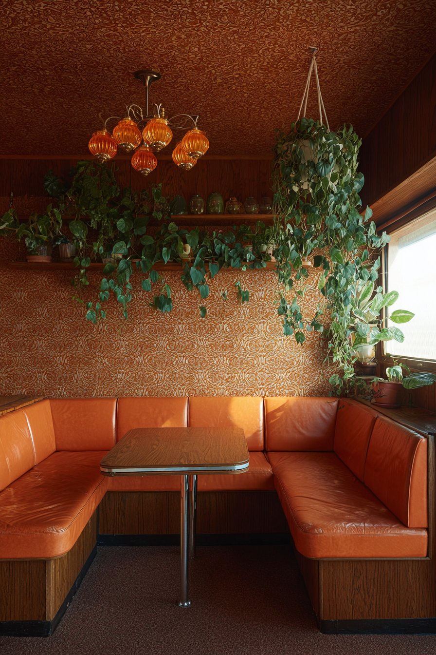 Cozy Burnt Orange Breakfast Nook