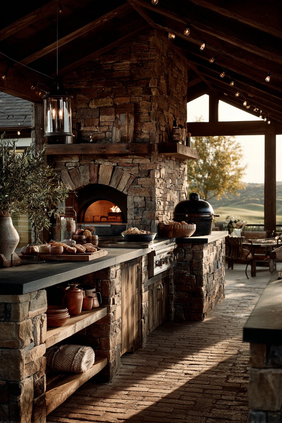 Rustic Brick Pizza Oven Centerpiece
