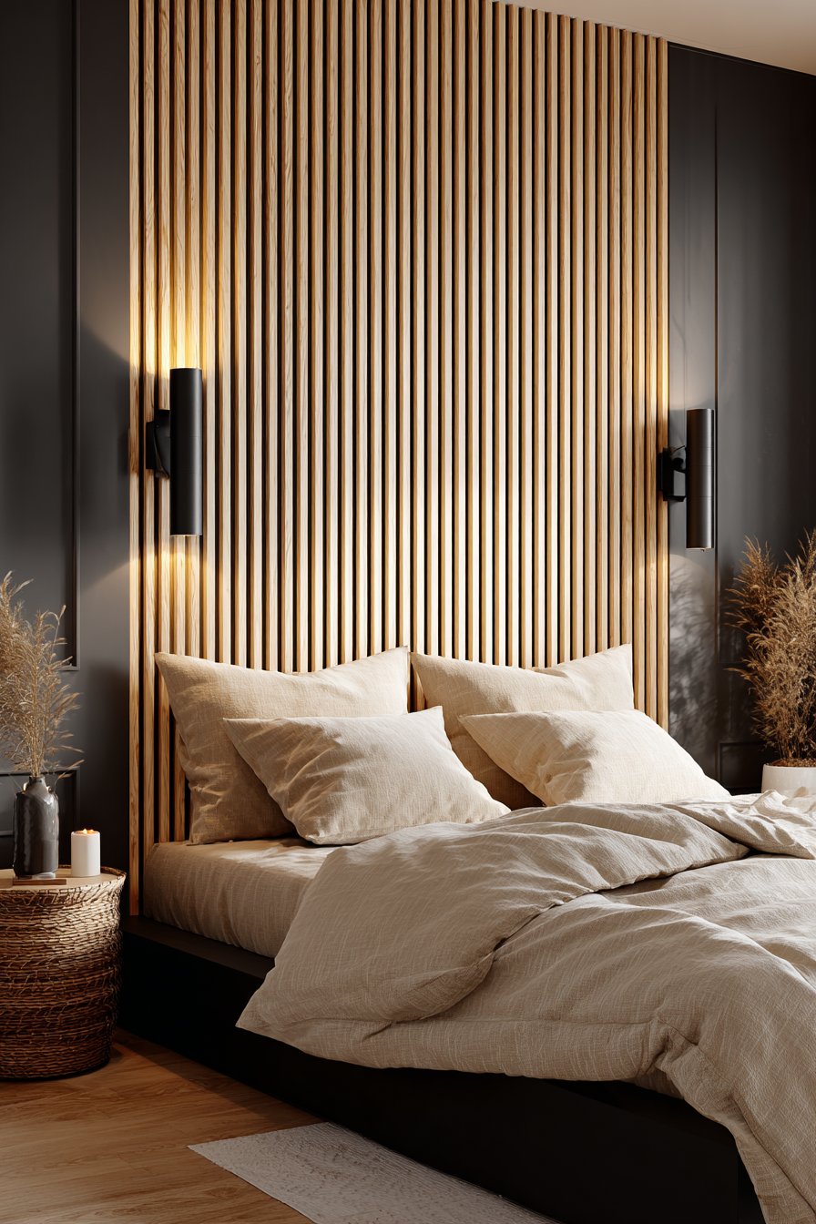 Architectural Wood Slat Feature Wall