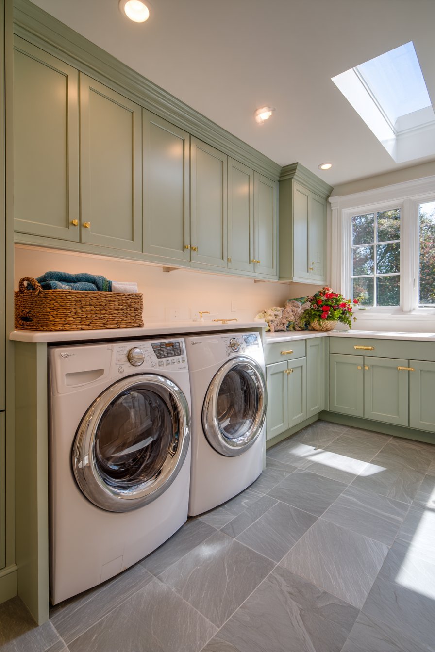 Floor-to-Ceiling Sage Green Sophistication