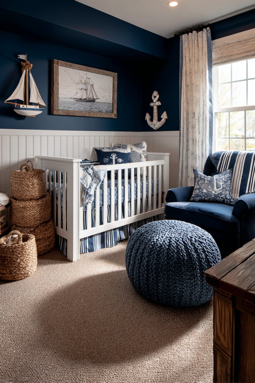 Deep Navy Nautical Retreat