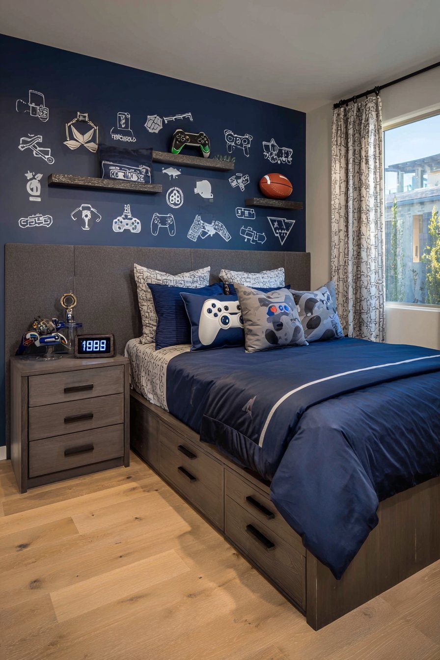 Gaming-Themed Platform Bed Storage