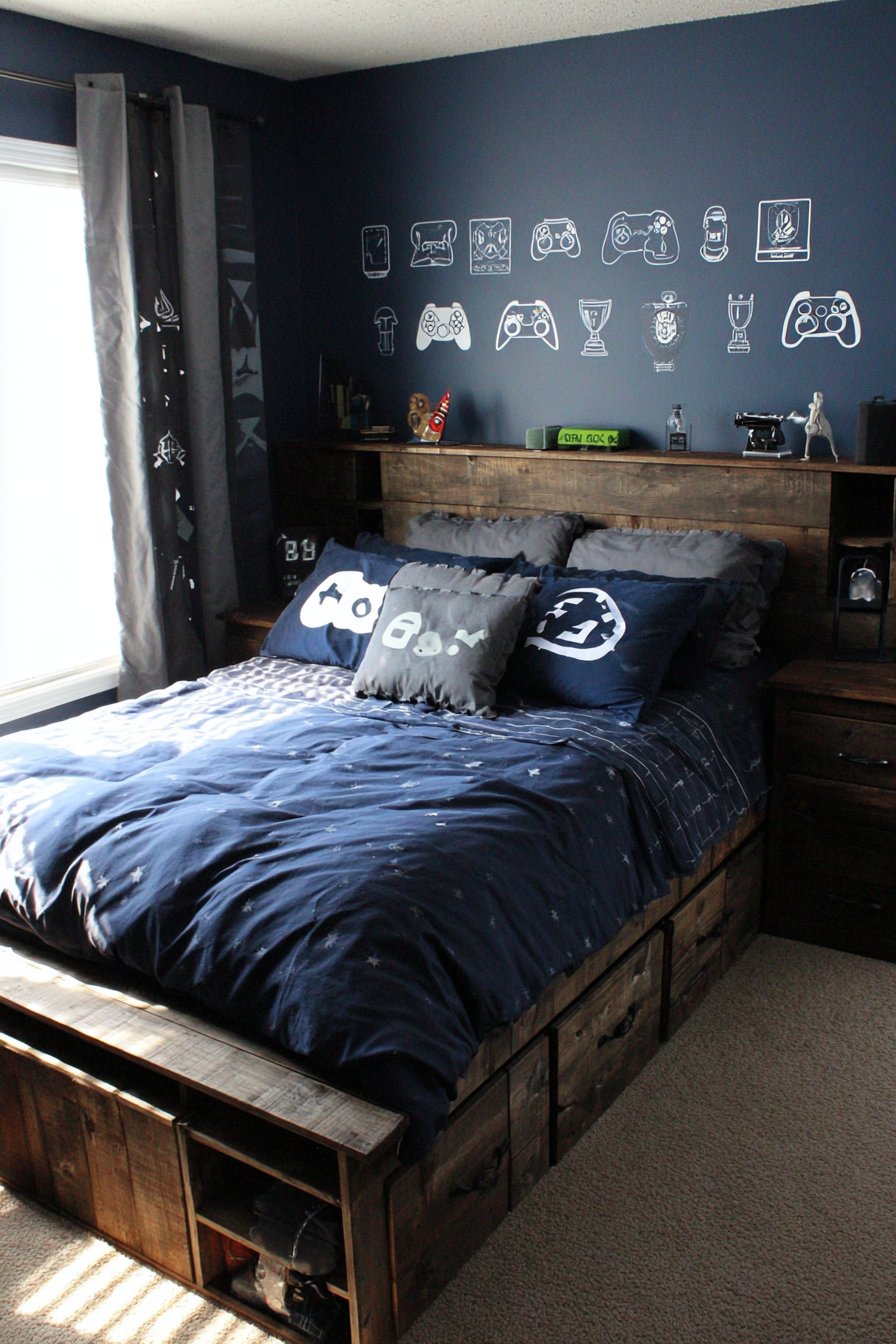 Gaming-Themed Platform Bed Storage