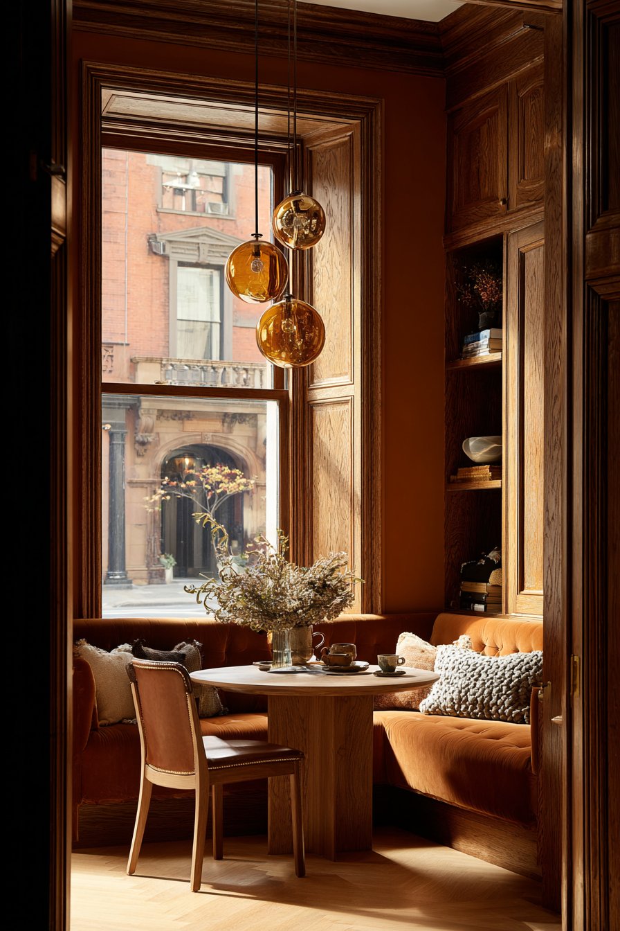 Terracotta Velvet Breakfast Nook