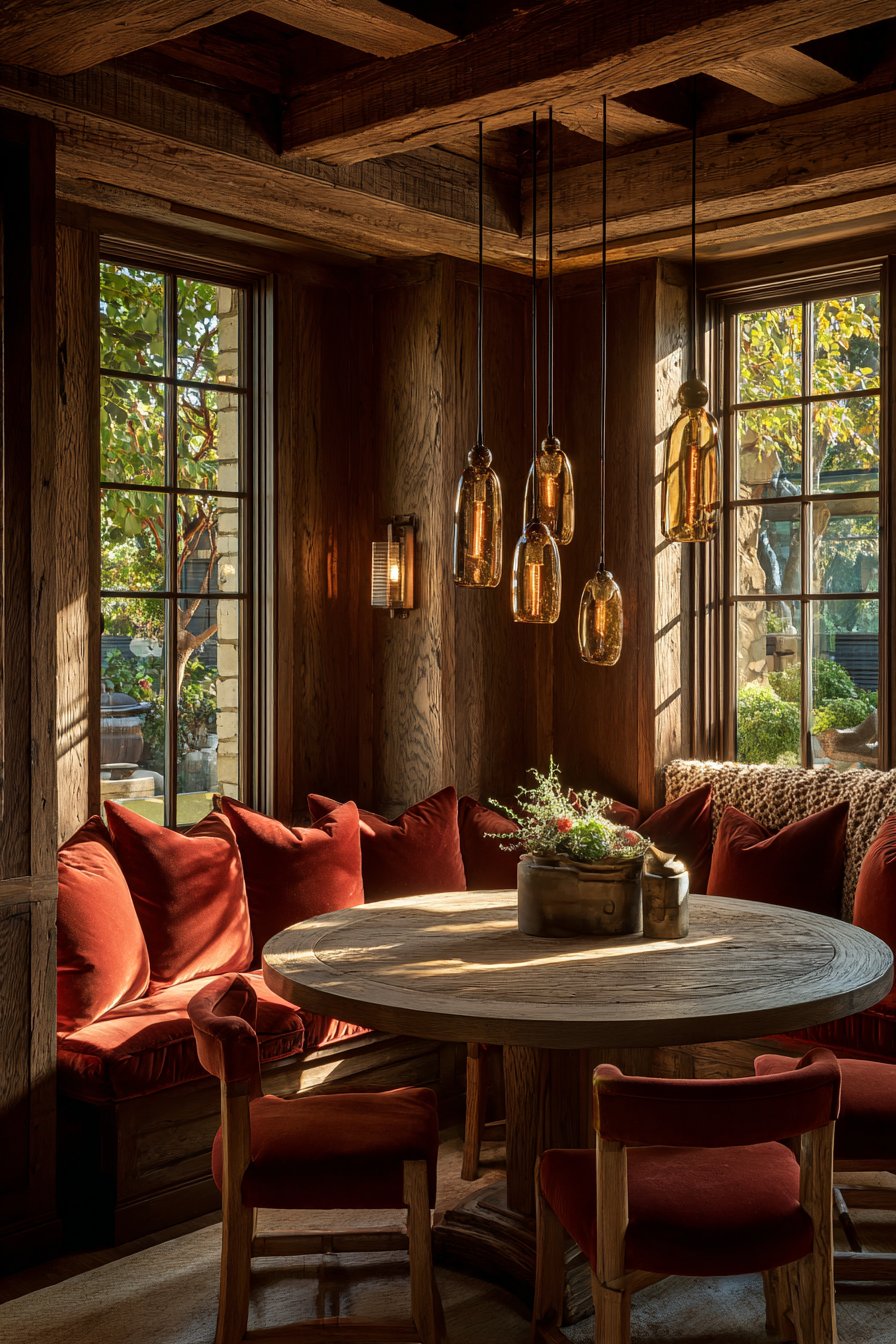 Terracotta Velvet Breakfast Nook