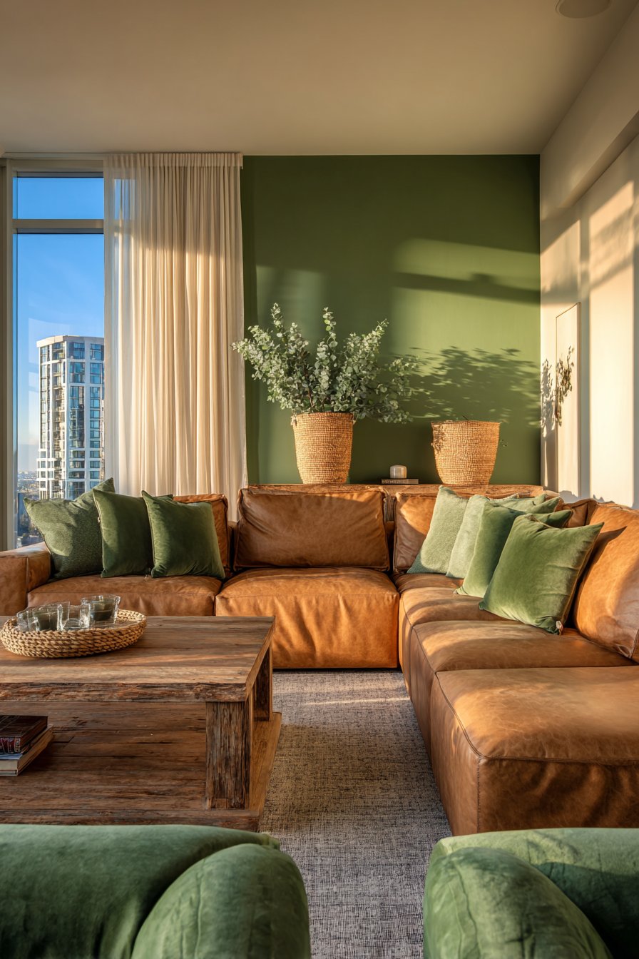 Modern Leather and Forest Green Sophistication