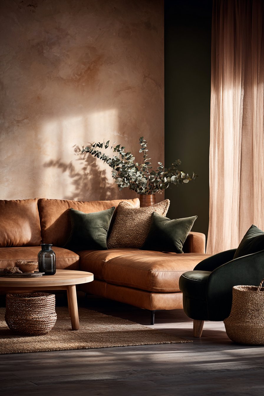 Modern Leather and Forest Green Sophistication