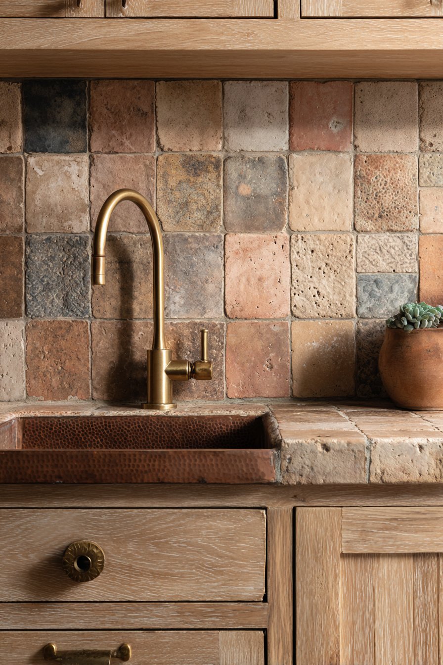Handcrafted Terracotta Backsplash Beauty