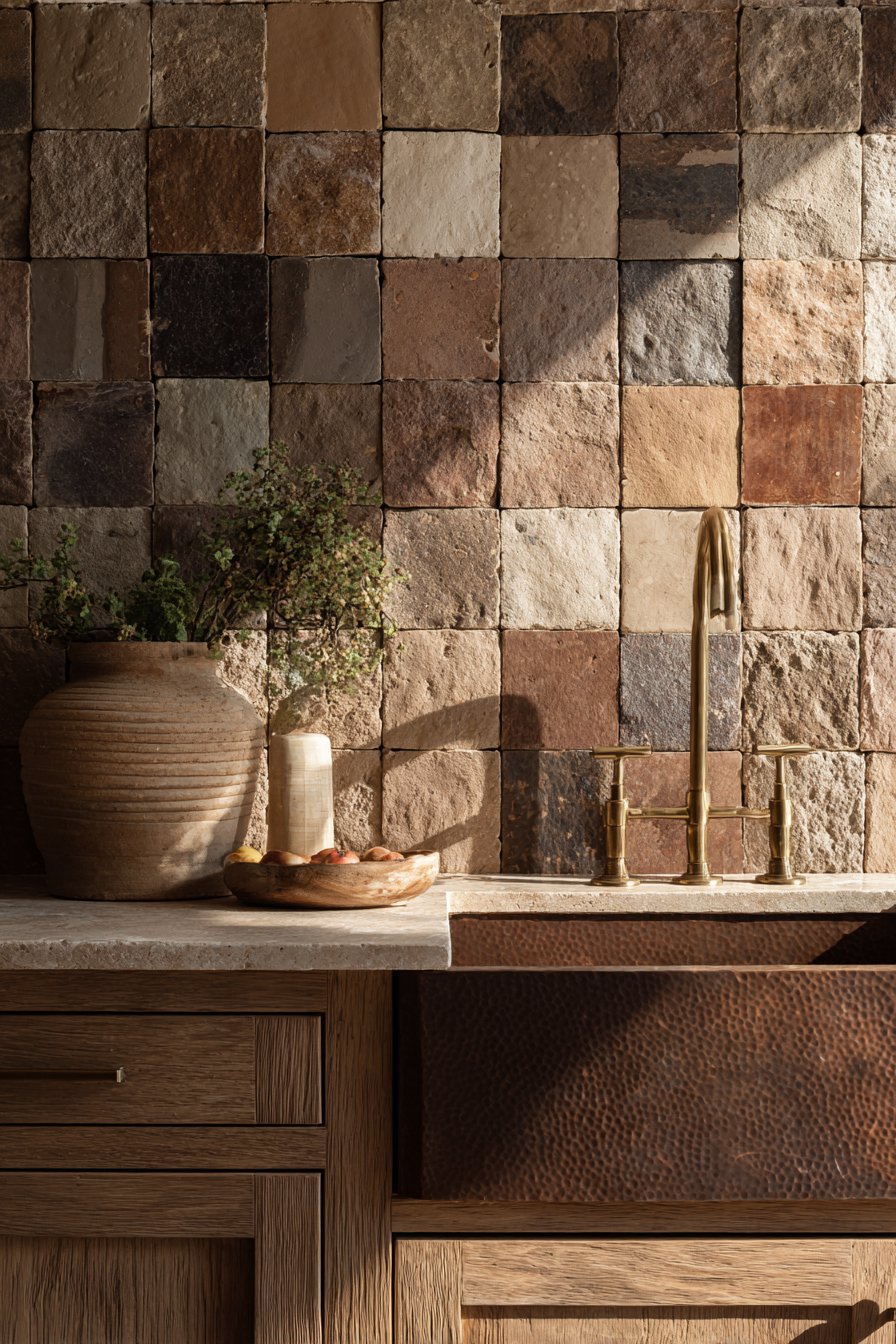 Handcrafted Terracotta Backsplash Beauty