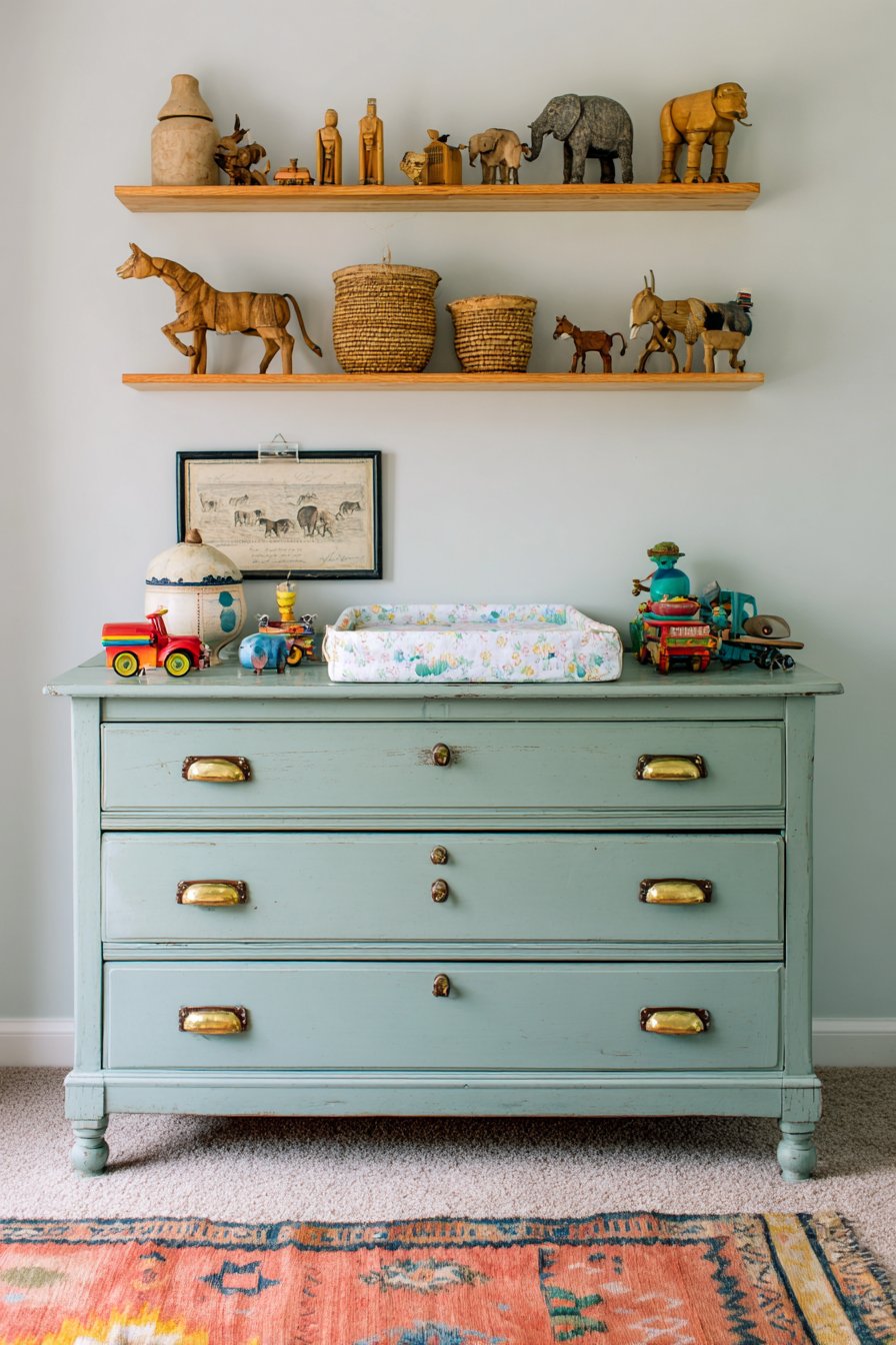 Repurposed Antique Dresser Changing Station