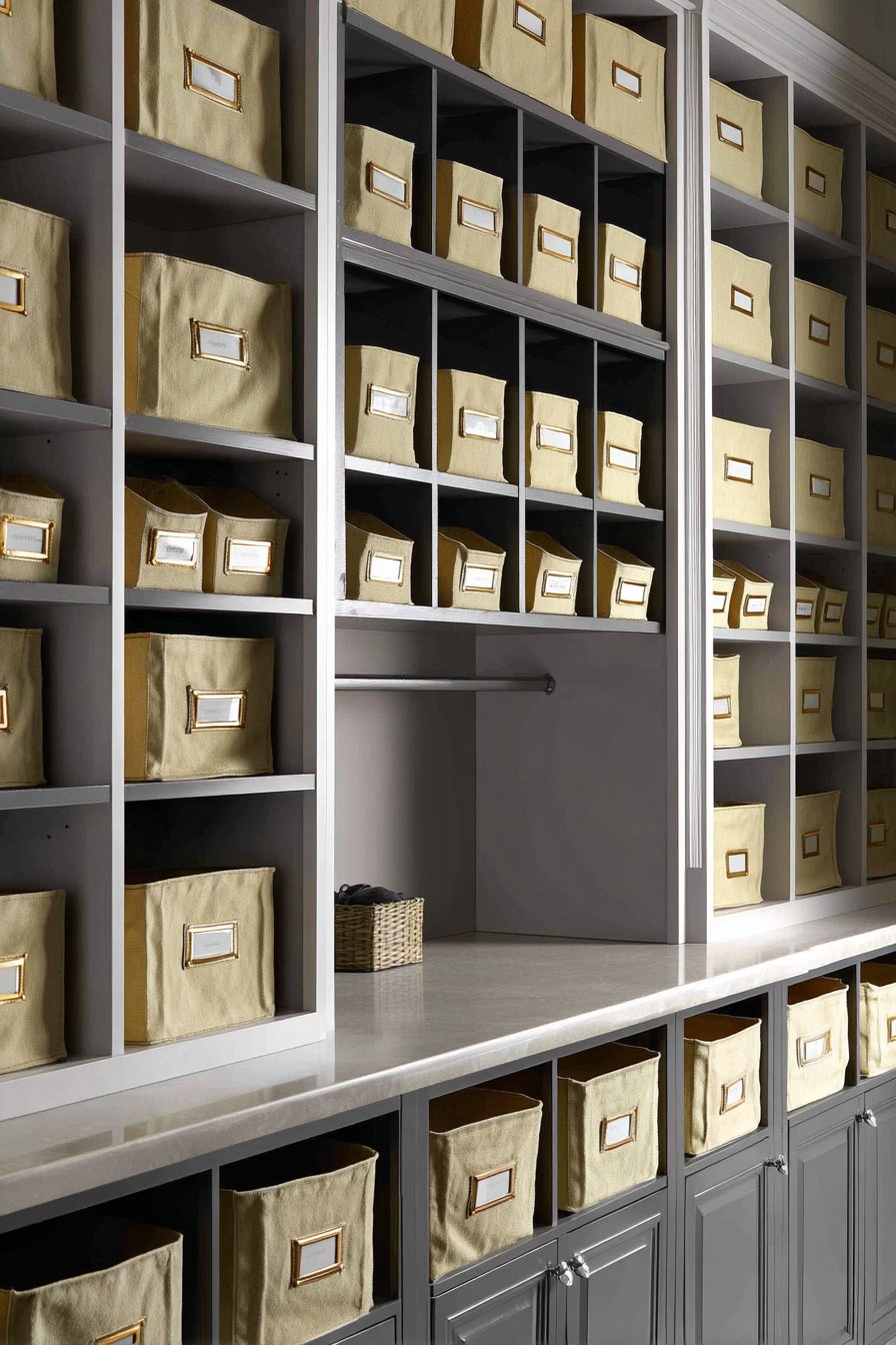 Two-Tone Storage with Built-In Cubby System