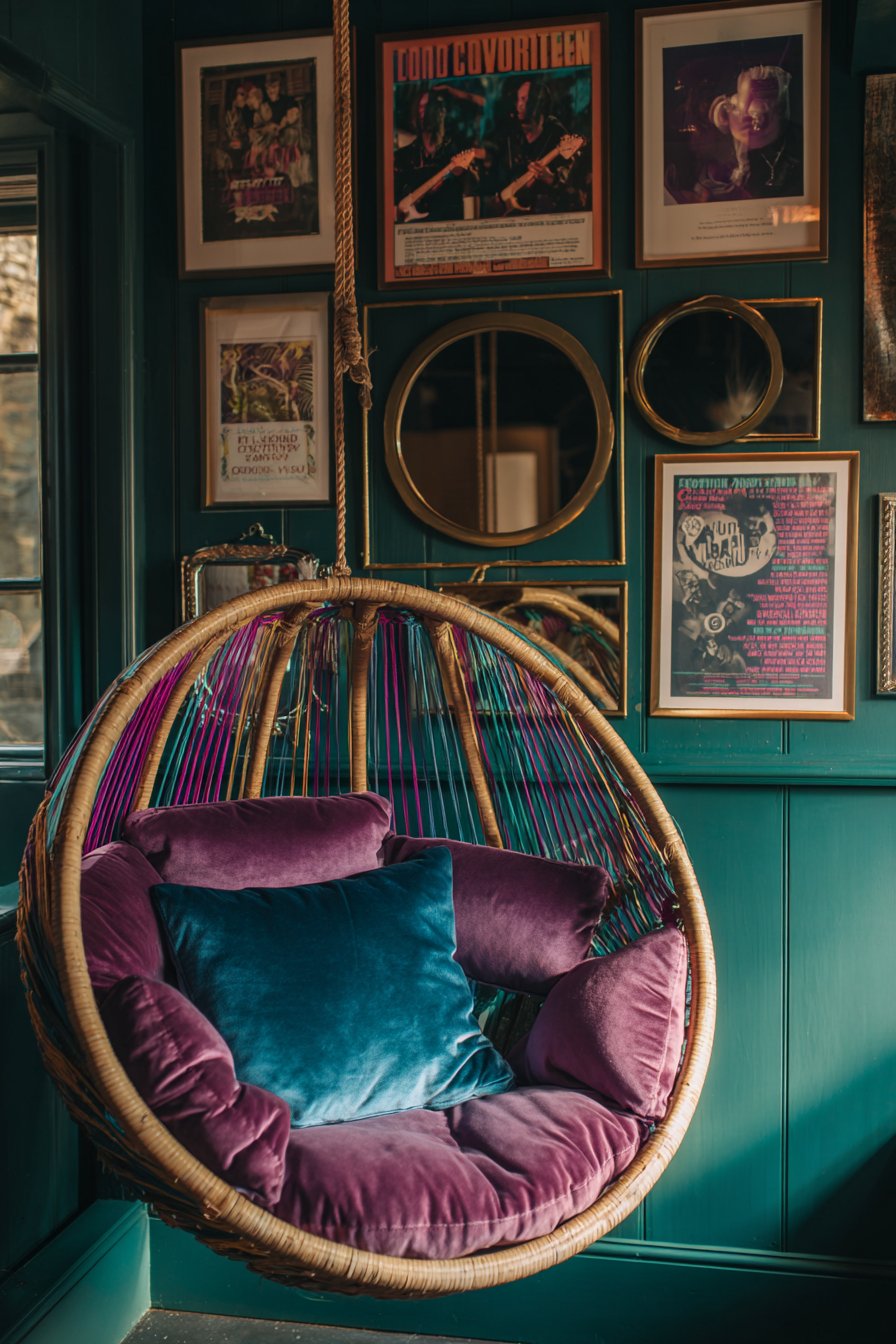 Rainbow Macramé Hanging Chair Haven