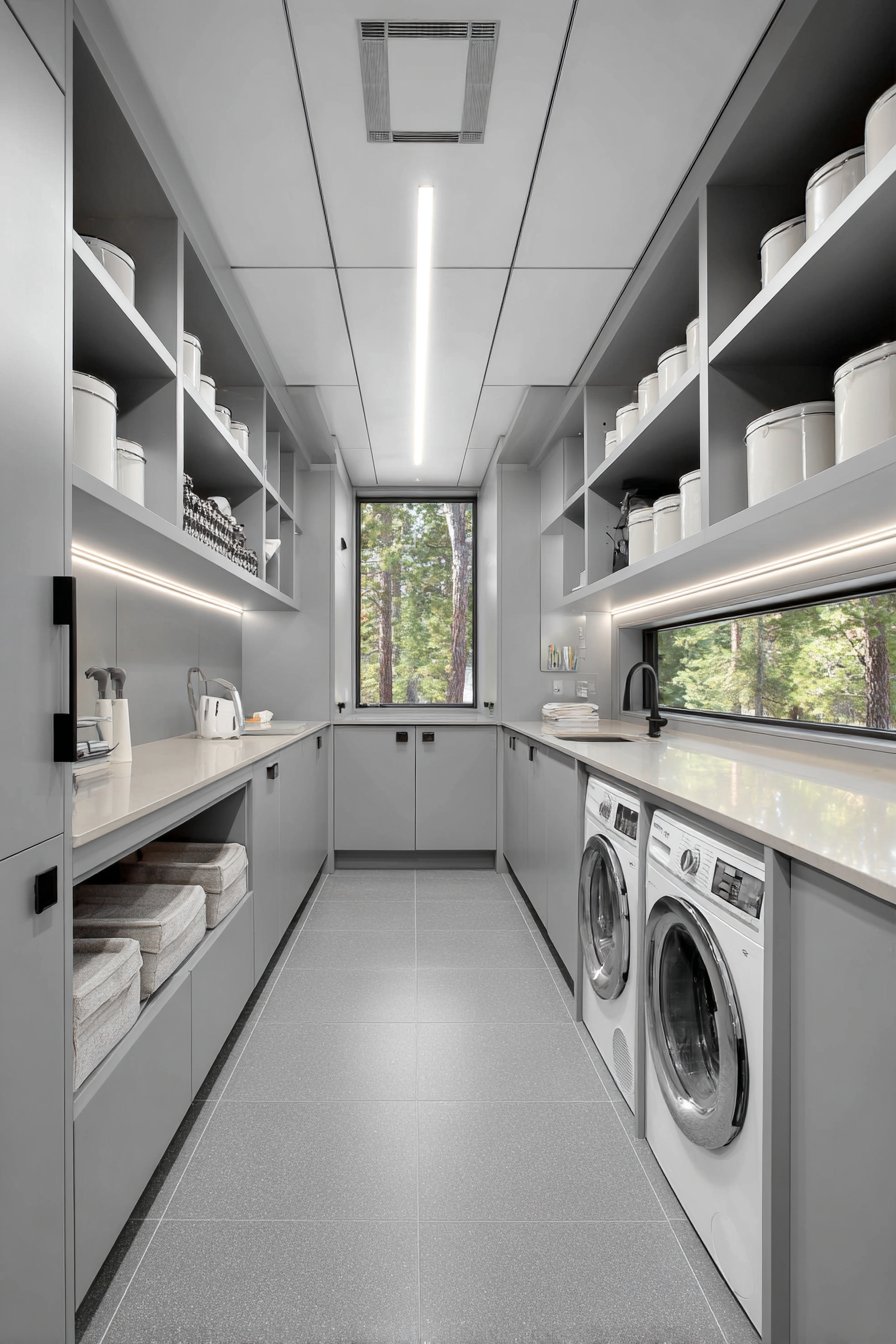 Modern Grey Streamlined Workspace