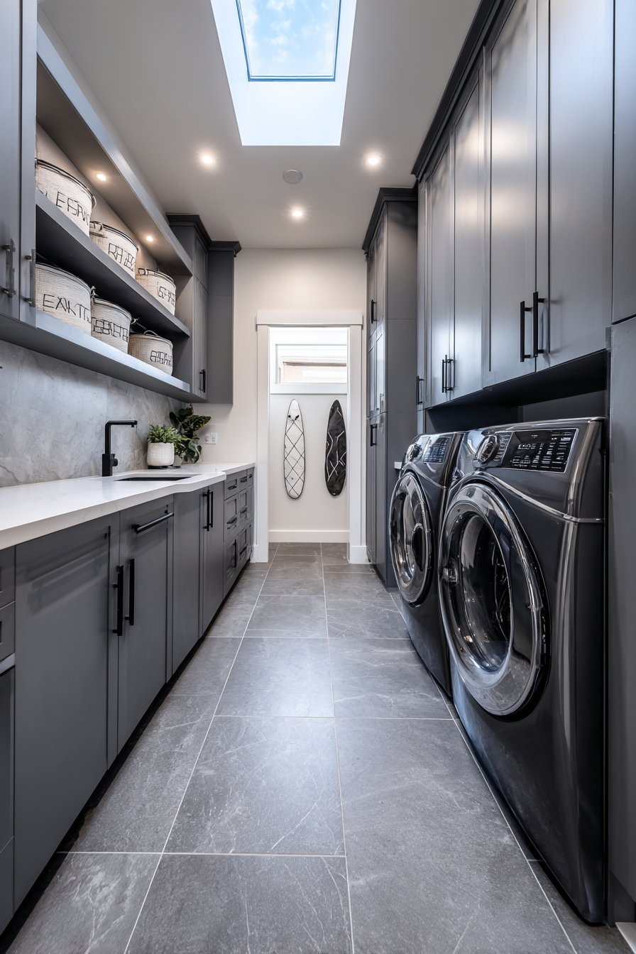 Modern Grey Streamlined Workspace