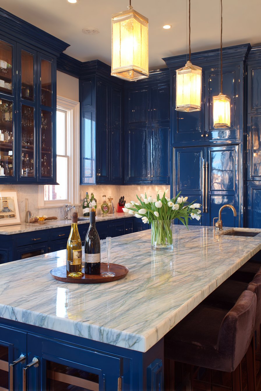 Navy Blue Island Centerpiece