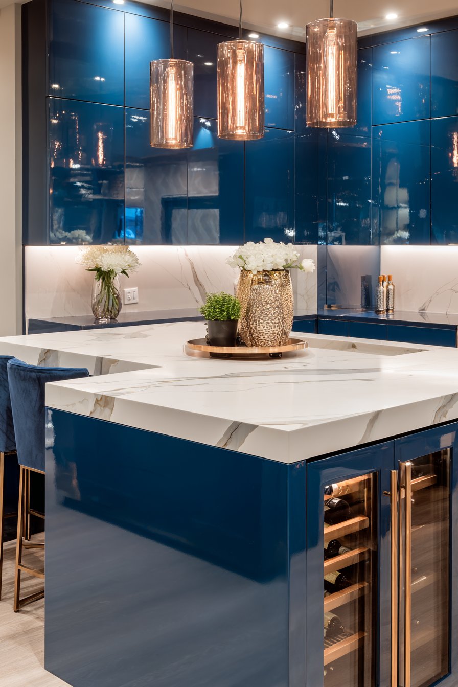 Navy Blue Island Centerpiece