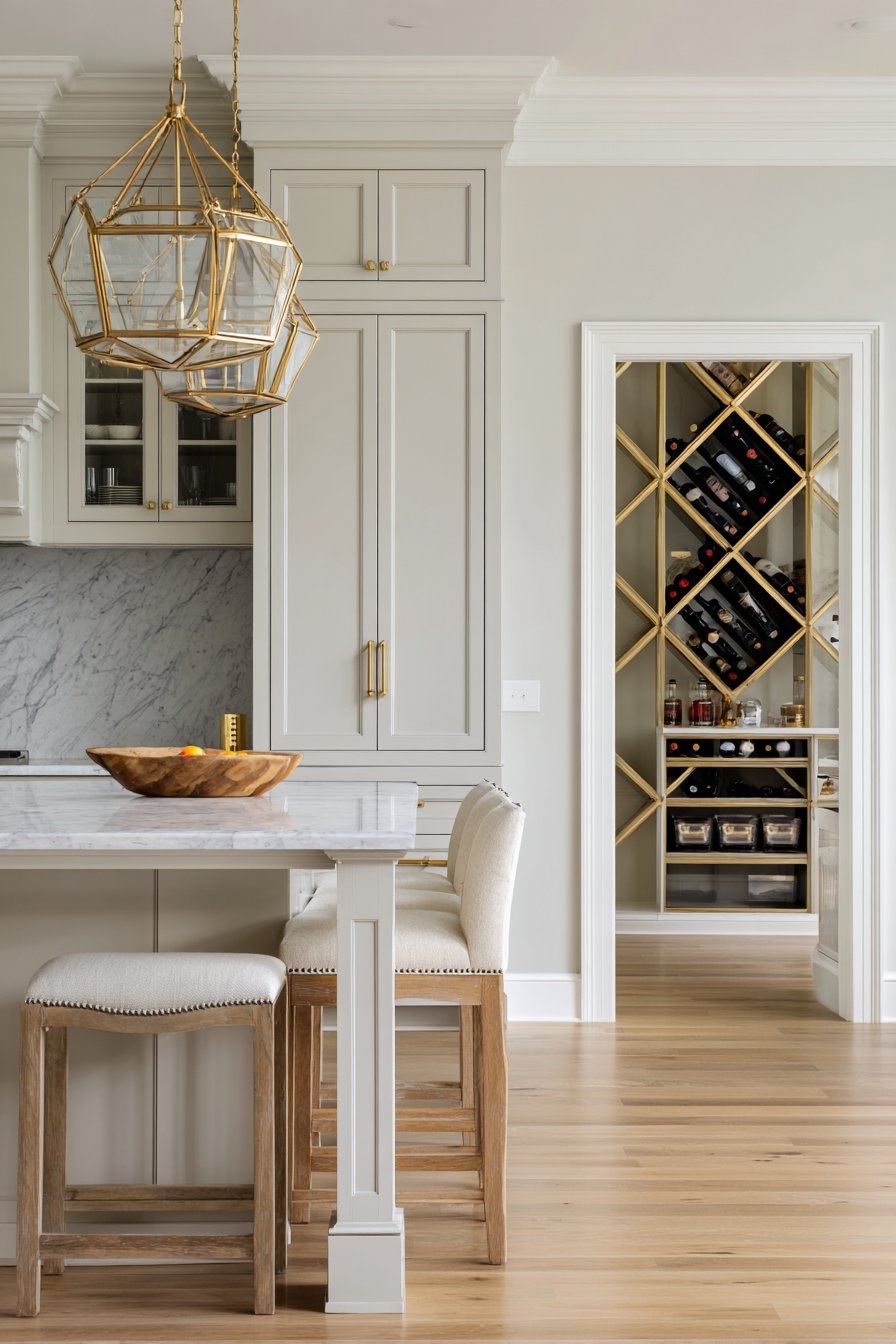 Luxurious Brushed Brass Morning Light Kitchen