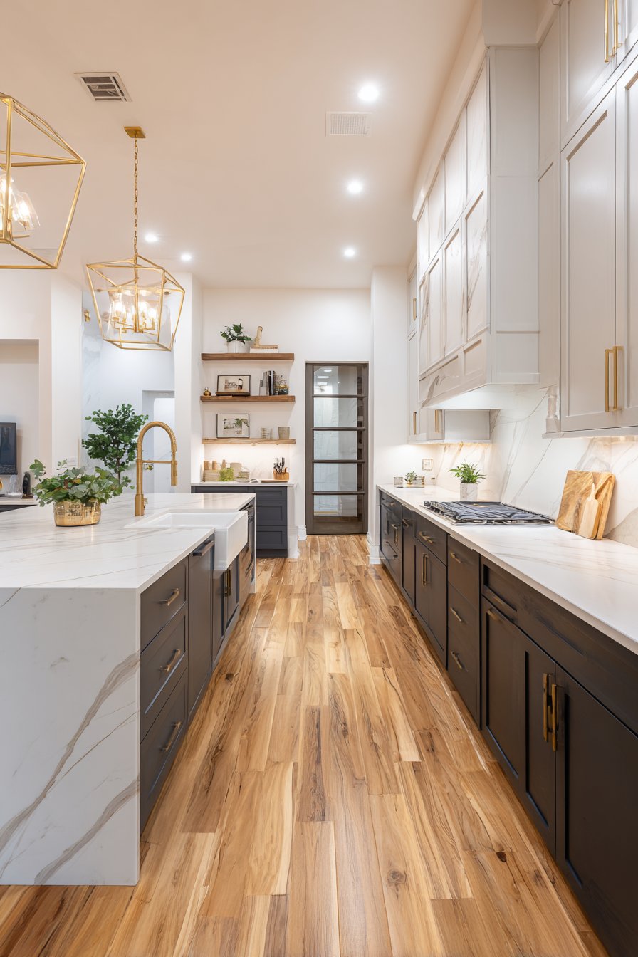 Modern Geometric Gold Statement Kitchen