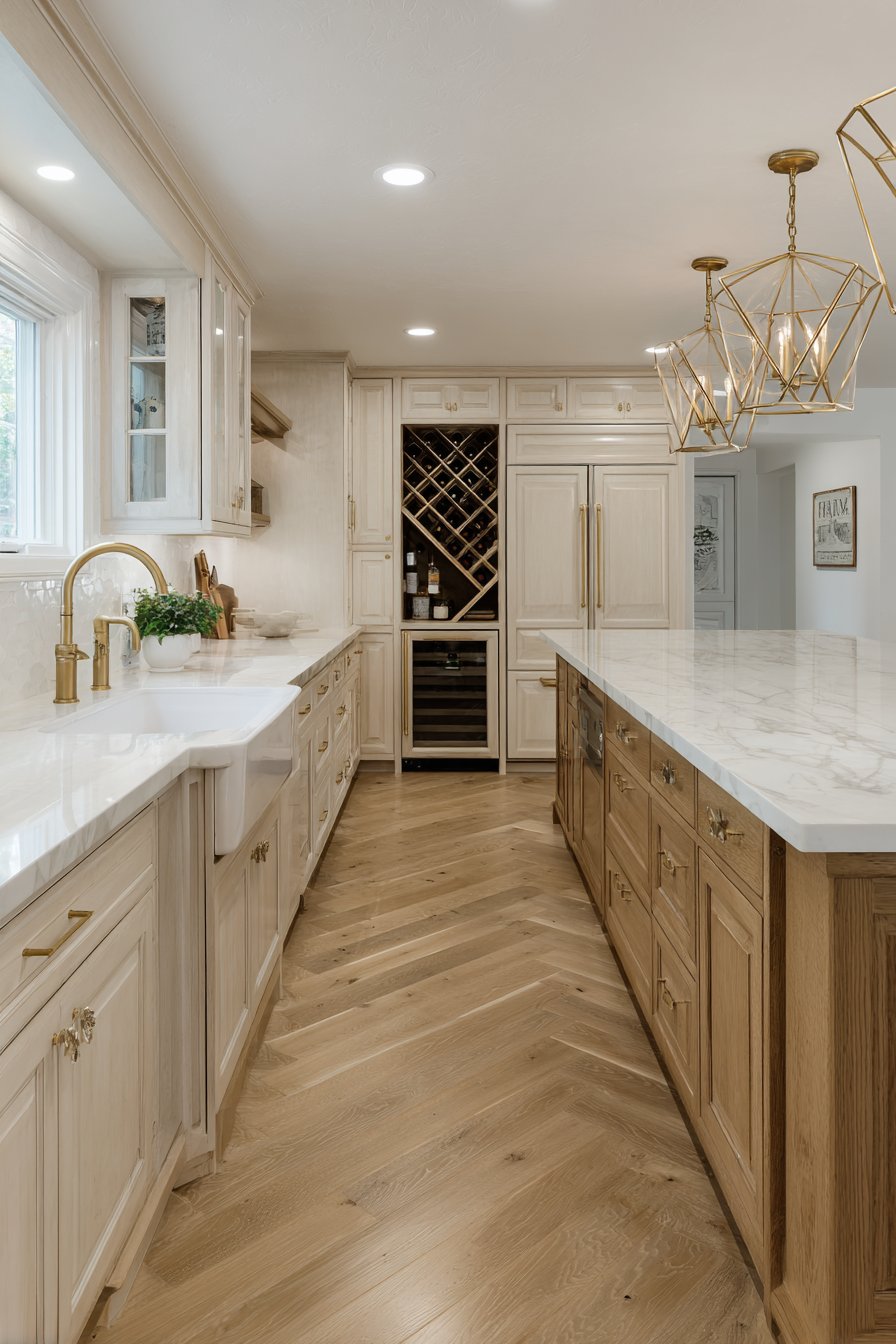 Modern Geometric Gold Statement Kitchen