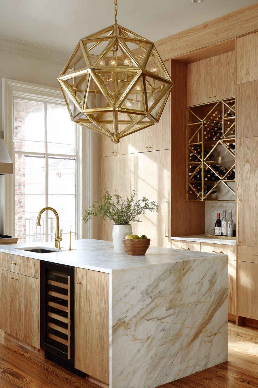 Modern Geometric Gold Statement Kitchen