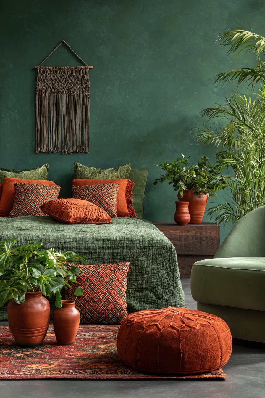 Bohemian Emerald and Terracotta Haven