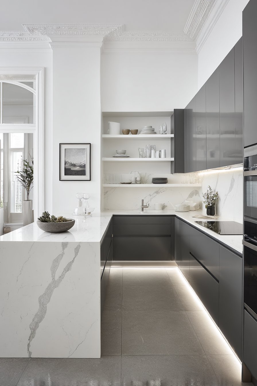 Sleek Handleless Contemporary Kitchen
