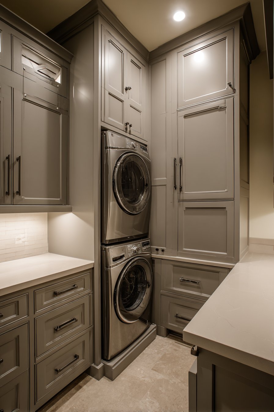 Compact Grey Flat-Panel Space-Saving Solution