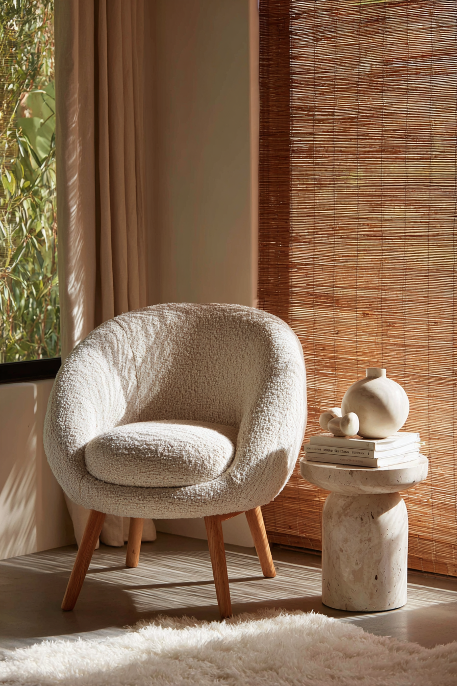Cozy Bouclé Reading Nook
