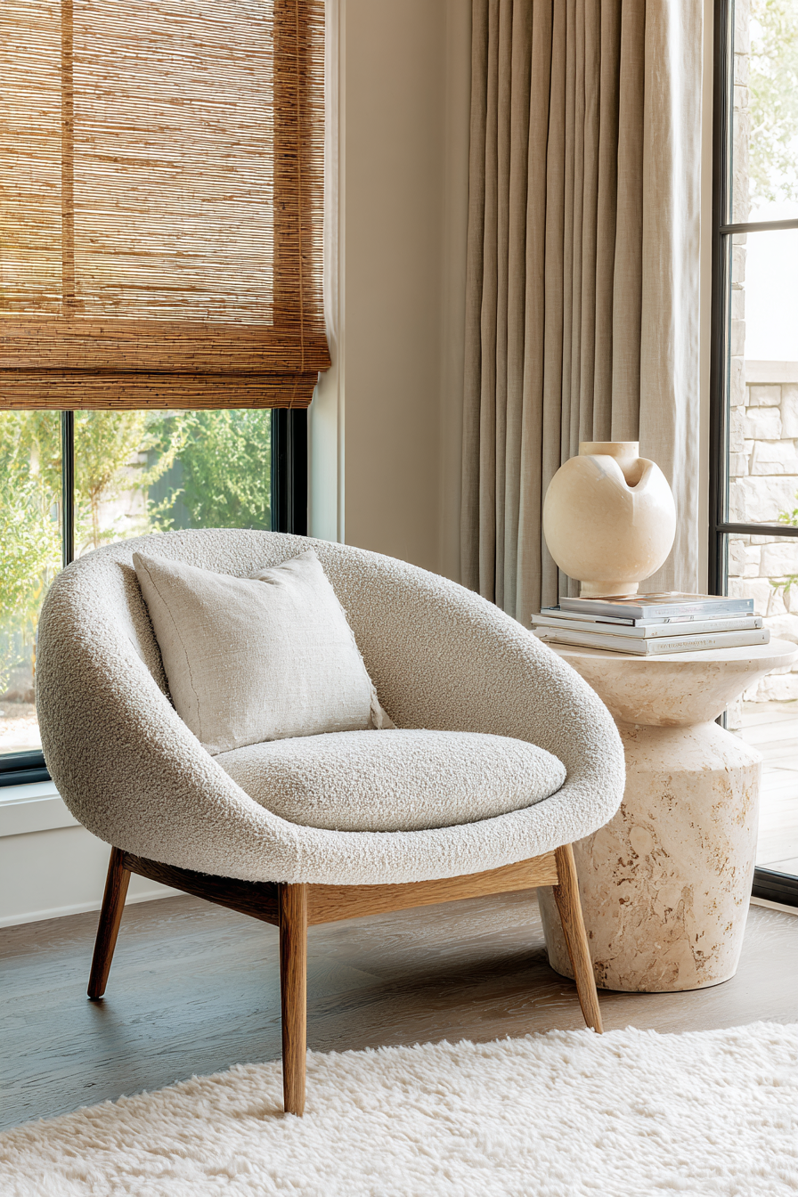Cozy Bouclé Reading Nook