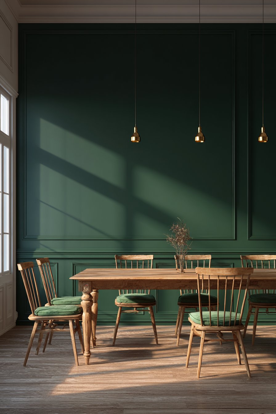 Elegant Dining Room with Painted Accent Wall