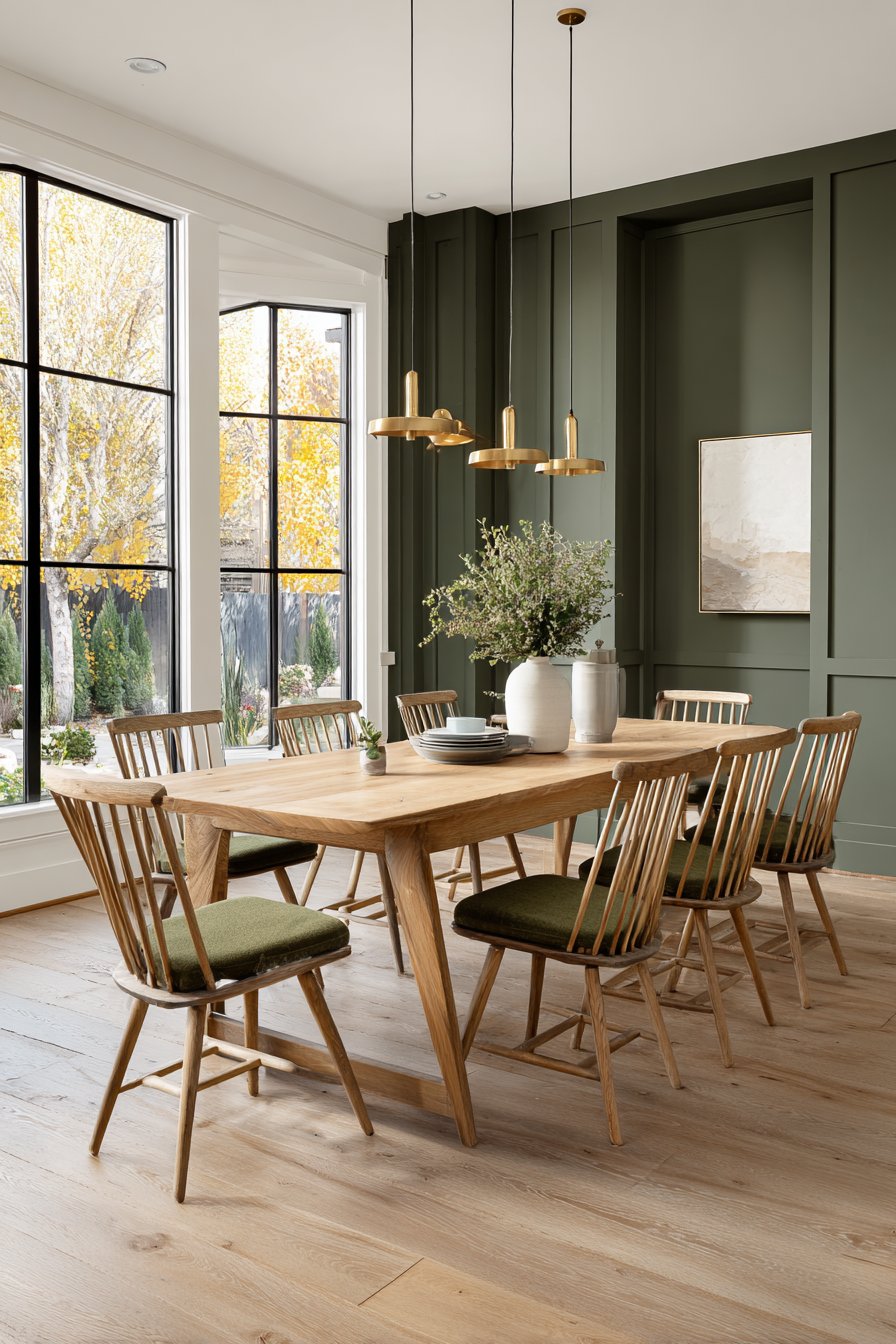 Elegant Dining Room with Painted Accent Wall