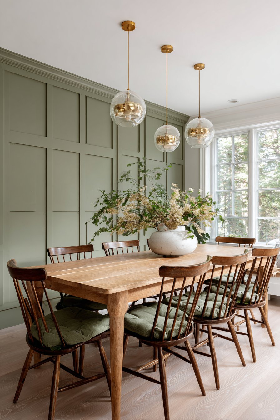 Elegant Dining Room with Painted Accent Wall