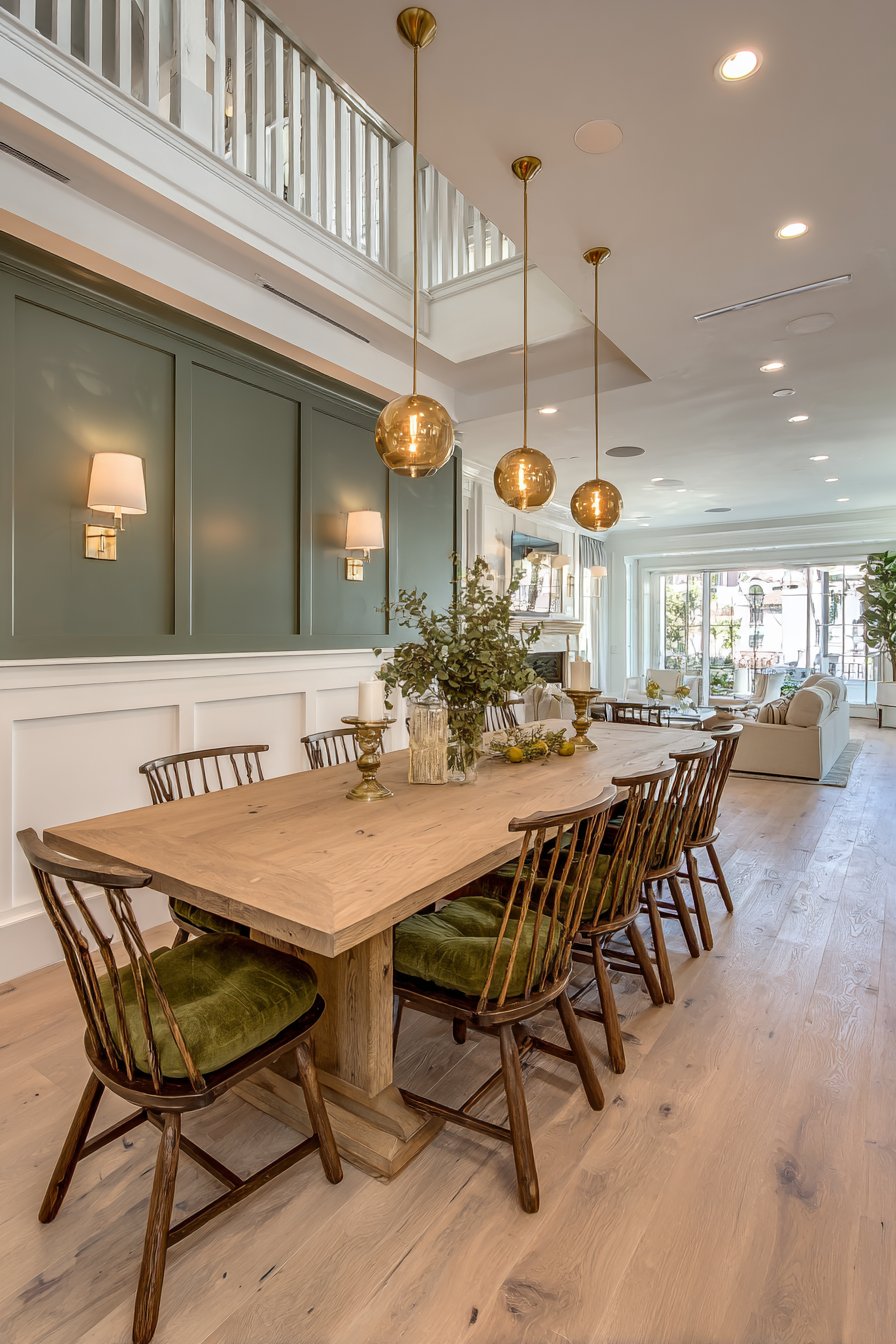Elegant Dining Room with Painted Accent Wall
