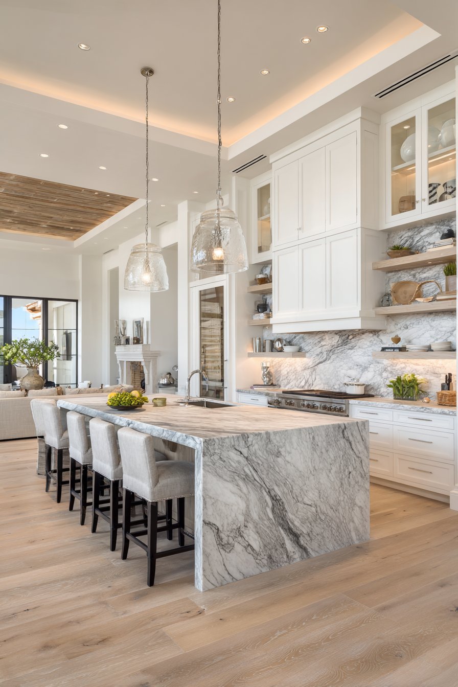 Compact White Shaker Kitchen with Peninsula Seating