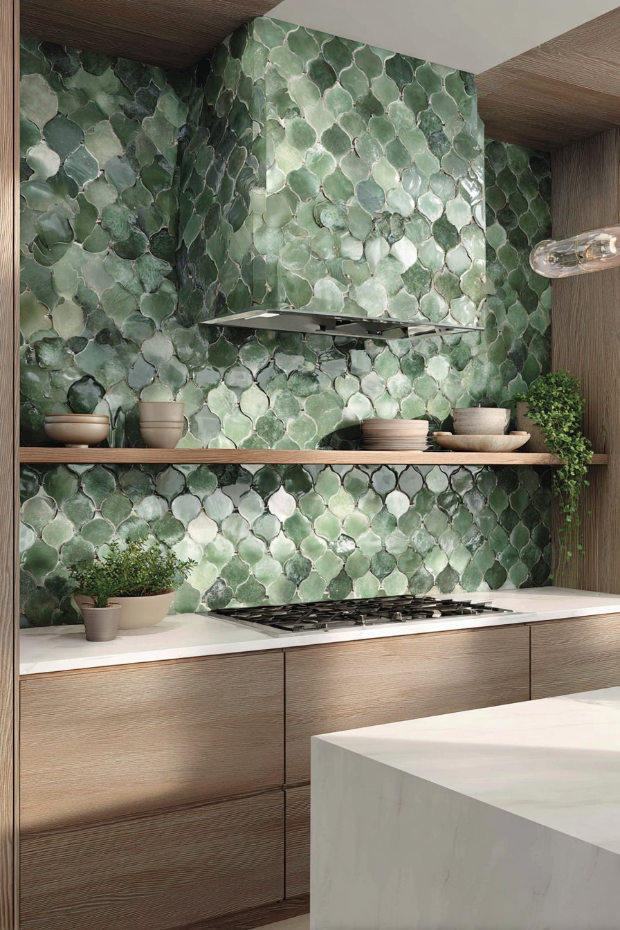 Handmade Ceramic Tile Focal Wall