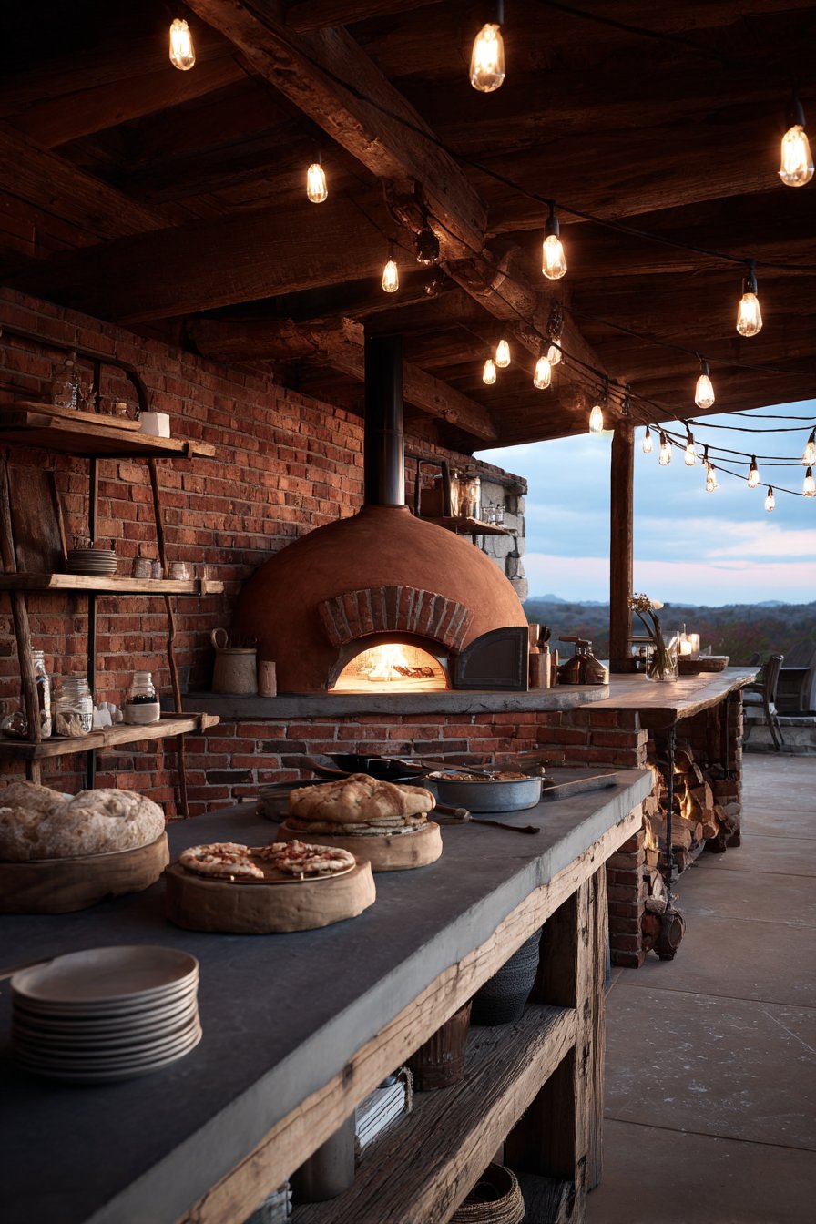 Rustic Brick Pizza Oven Centerpiece