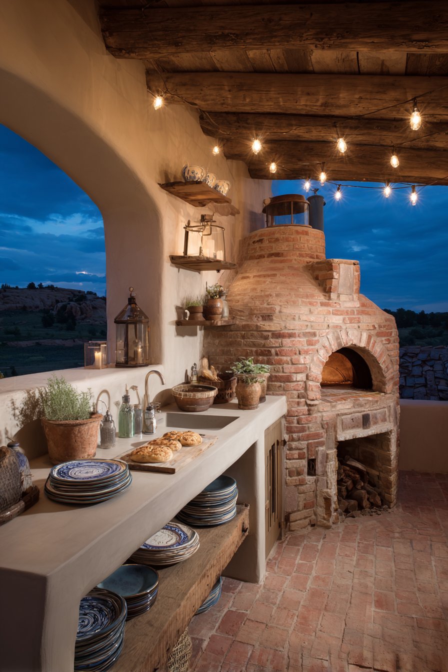 Rustic Brick Pizza Oven Centerpiece
