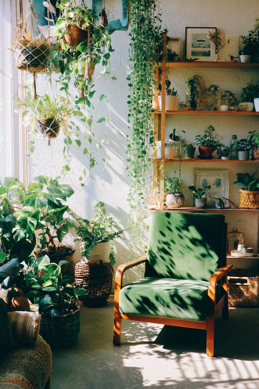 Vintage Ladder Plant Display Corner