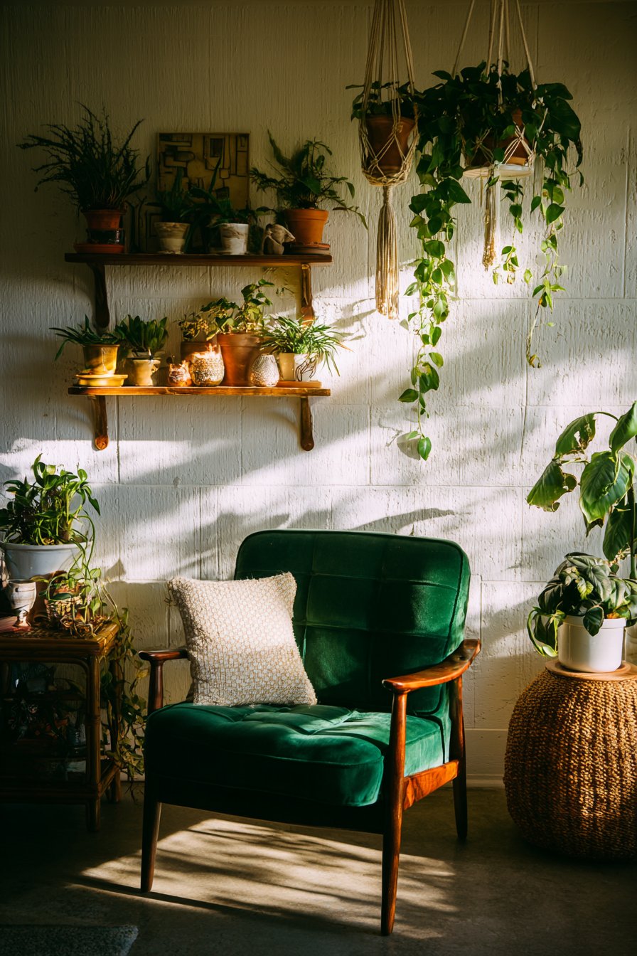 Vintage Ladder Plant Display Corner