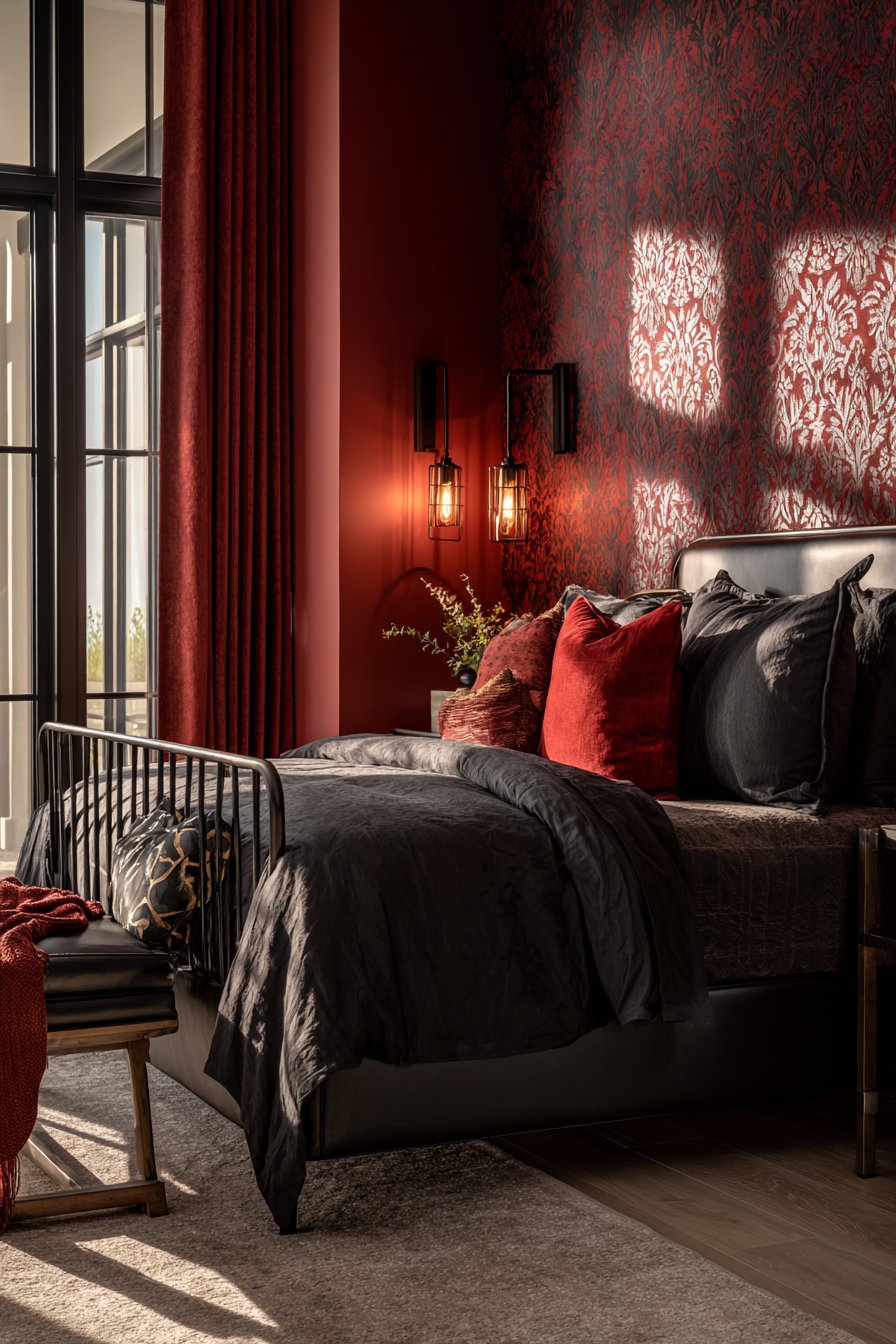 Victorian Damask Accent Wall Elegance