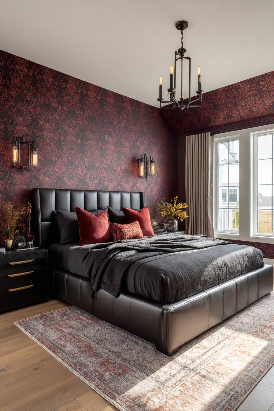 Victorian Damask Accent Wall Elegance