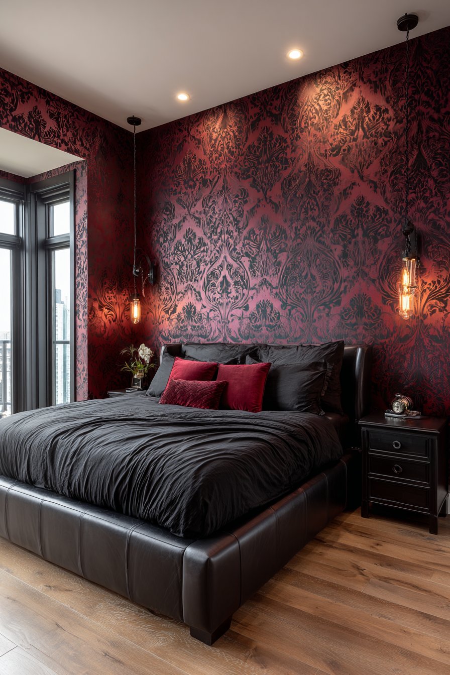 Victorian Damask Accent Wall Elegance