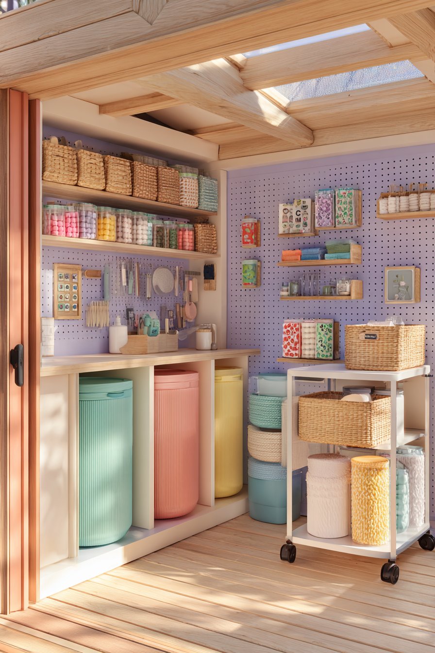 Pastel Pegboard Organization Station