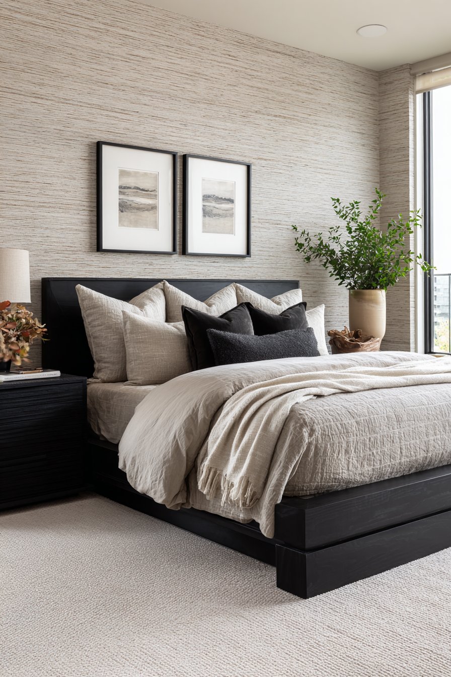 Textured Grasscloth Wallpaper Feature