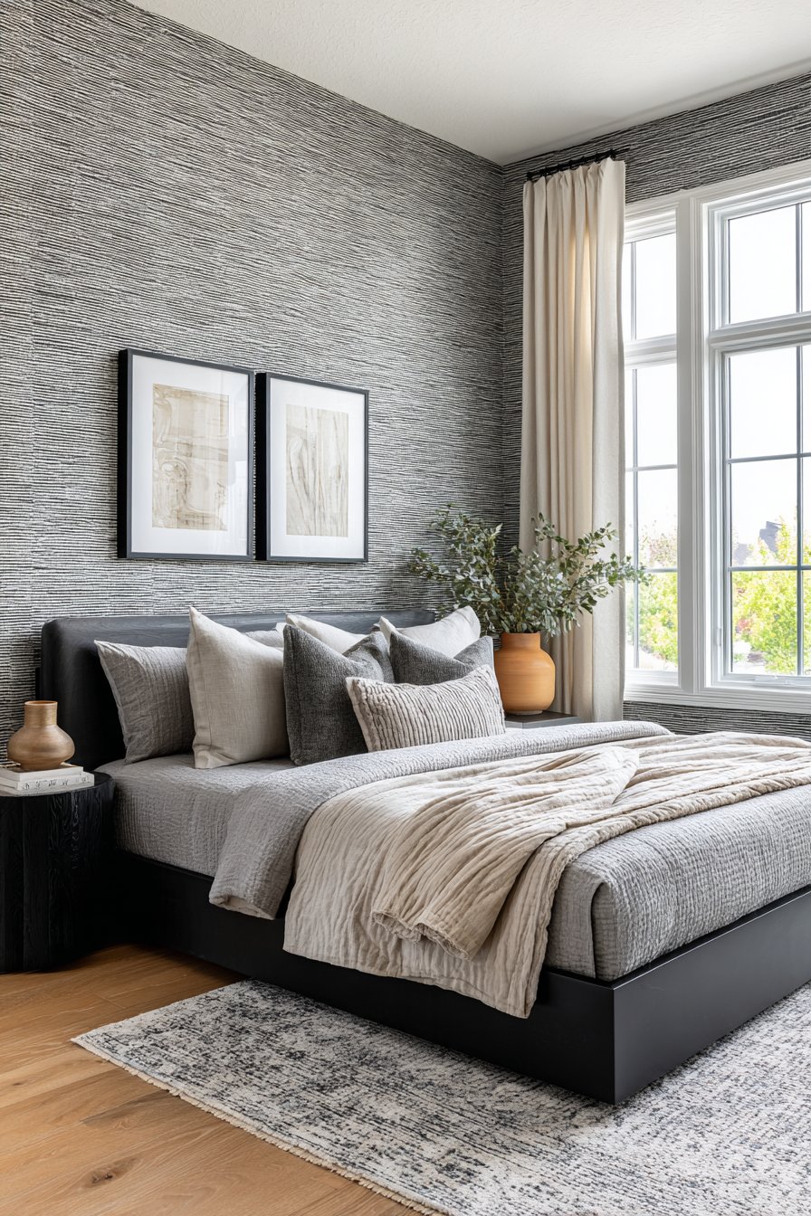 Textured Grasscloth Wallpaper Feature