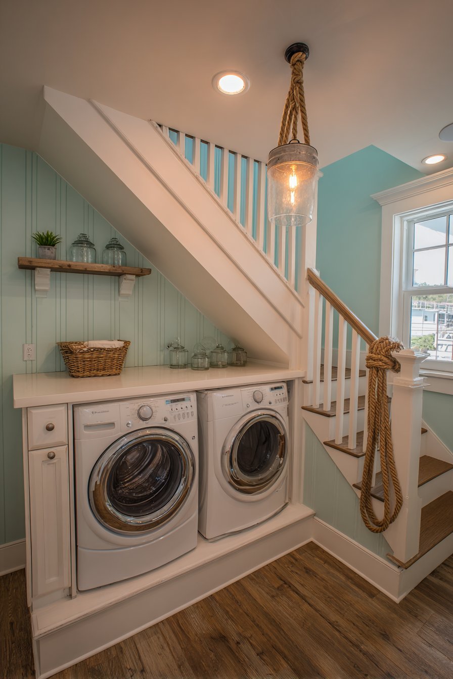 Under-Stairs Coastal Nook