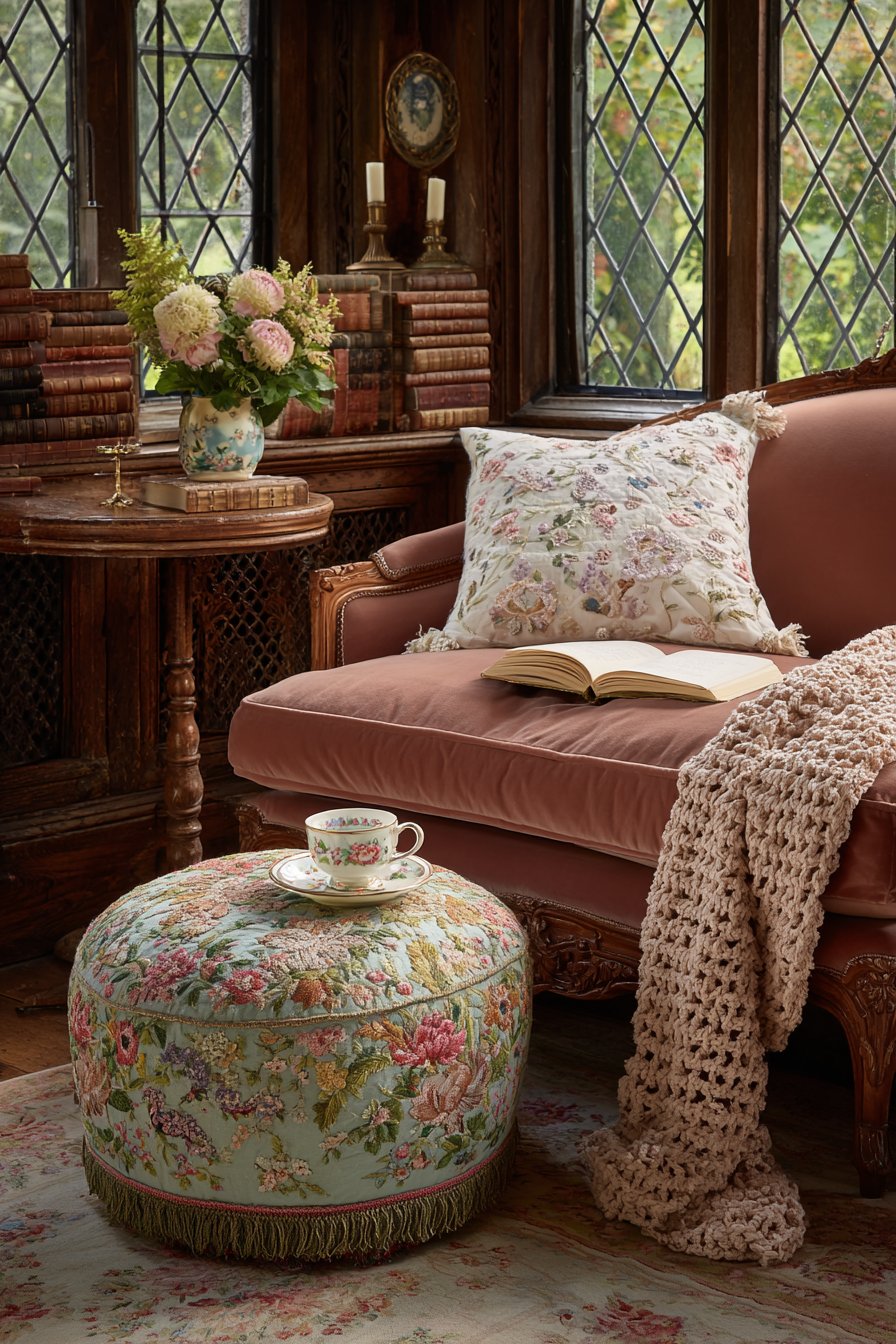 Velvet Settee Seating Area